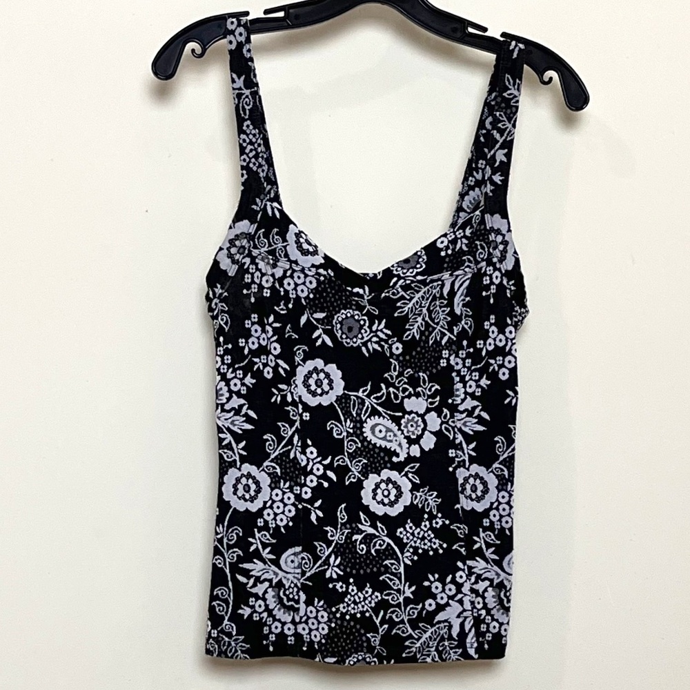 White House Black Market Floral Tank Top